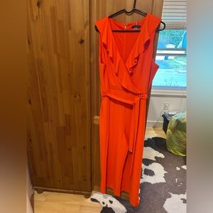 Elegant Orange Tommy Hilfiger Sleeveless Jumpsuit - Size 14
